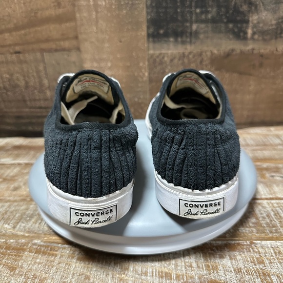 Converse Jack Purcell Low Corduroy Sneakers Men’s 6.5 Women’s 8 Black White - Picture 3 of 8